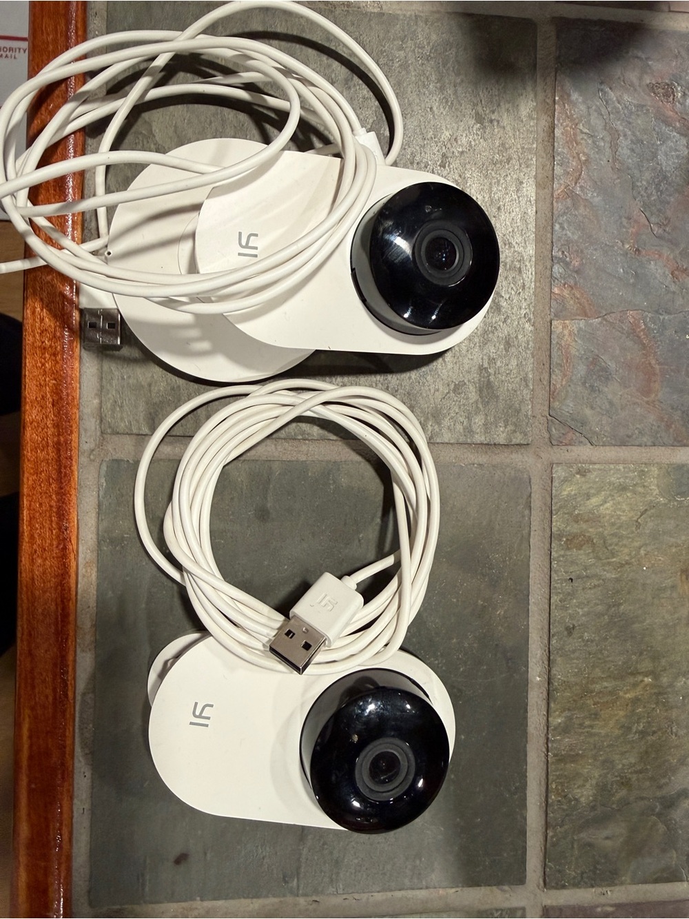 Yi Home Security Cameras - Pair of White USB Wired Cameras